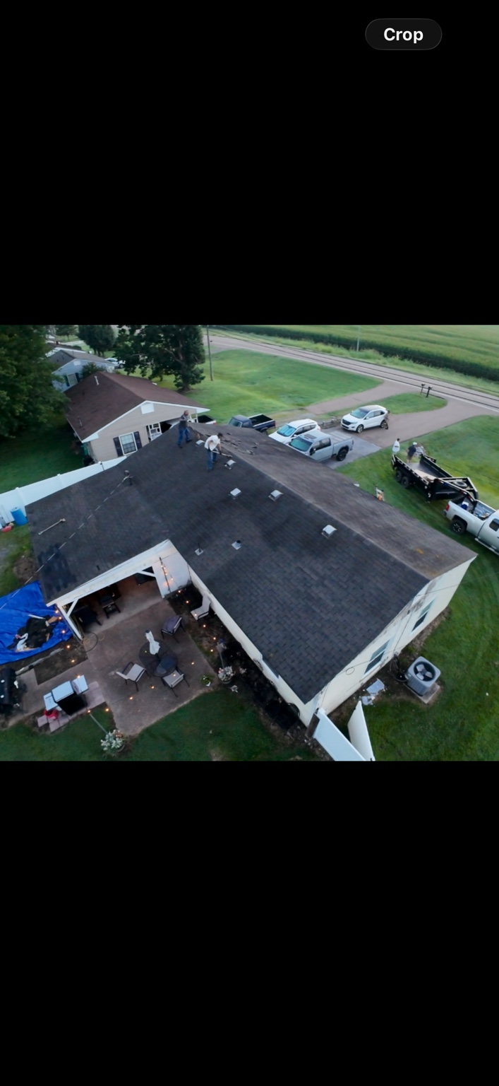 Residential roof replacement in progress